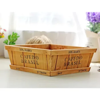 

Modern Storage Boxes Wood Storage Holder Flower Pots Holder Storage Box Wooden Sundries Organizer Storage Fruit Box Wood Crafts