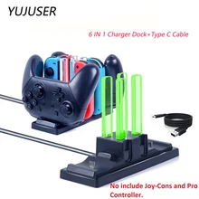 YUJUSER For NAND Switch NS Joy-Cons и Pro контроллер Зарядное устройство Док-станция для зарядки usb с кабелем type-C