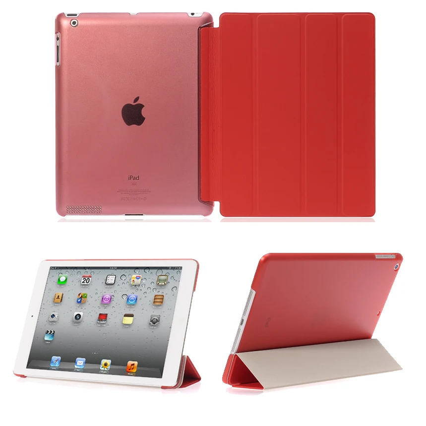 Ультратонкий чехол книжка из ПВХ для iPad 2 3 4 9 7 дюйма A1430 A1459|Чехлы планшетов и