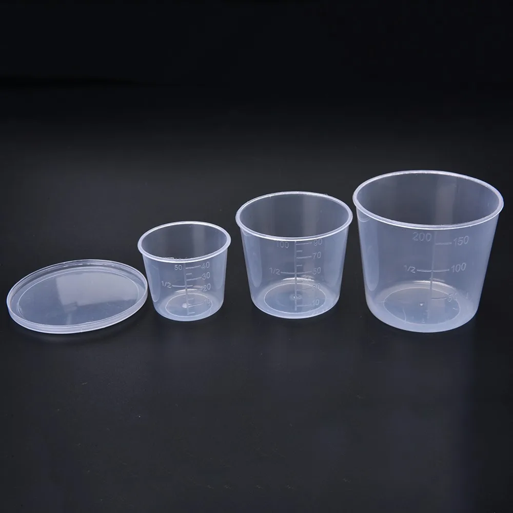 

3PCS 200ml 100ml 50ml Small Plastic Glue Mixing Cup Bait Mix Measuring Cups Kit for Carp Fishing