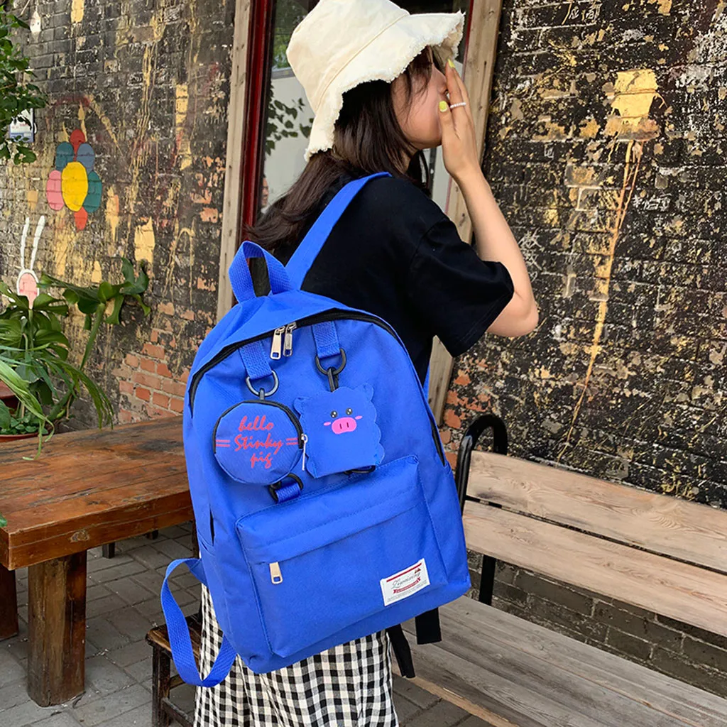 Aelicy, женские холщовые рюкзаки, женская школьная сумка через плечо, рюкзак, рюкзак для девочек, Студенческая сумка, Bolsas Mochilas Sac A Dos - Цвет: BU