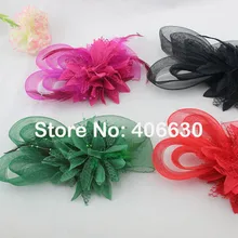 Свадебный Свадьба Цветок Fascinators Брошь Головной Убор Бисероплетение Перо Корсаж 12 шт./лот Бесплатная Доставка MFC-003