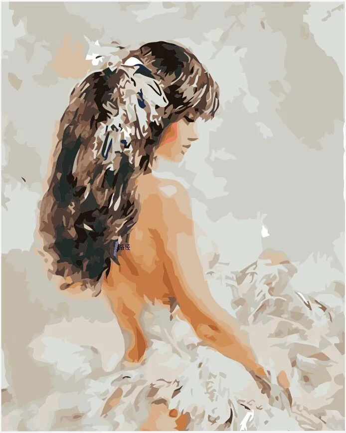 -Pretty-Woman-DIY-Digital-Paint-Kit-Oil-Painting-Coloring-by-Numbers-40-50cm-on-Canvas