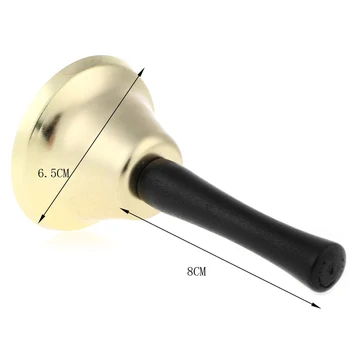 

Retro Gold Hand Held Bells Call Tea Jingle Bells Build Ringtones Christmas Toy Musical Instrument
