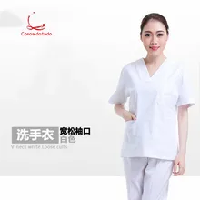 Korean version of the white coat doctor wear short sleeve pharmacy oral beauty salon tattoo artist uniform nurse Work Wear Korean version of the white coat doctor wear short sleeve pharmacy oral beauty salon tattoo artist uniform nurse Work Wear
