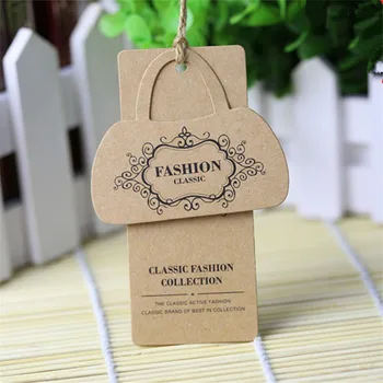 

Cheap Custom Design Printing Name Logo 400GSM Paper Clothing Garment Hang Tag with String and Eyelet VK273