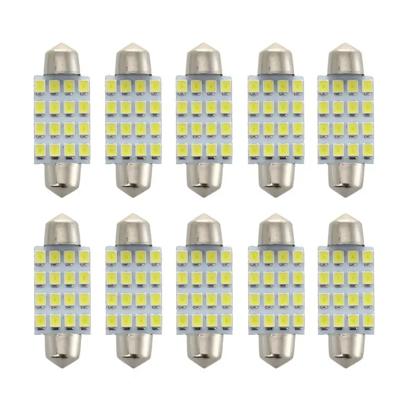 10 штук 39 мм SMD 16-светодиодный купол с фестонами светильник лампы Белый DE3423 6411 C5W |