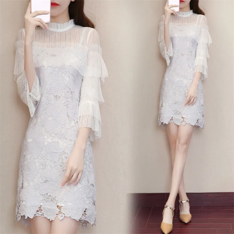 Missoov designer Brand fashion summer Women's Clothing Dress sweet style female lace hollow out Dresses vestidos Bandage hot new