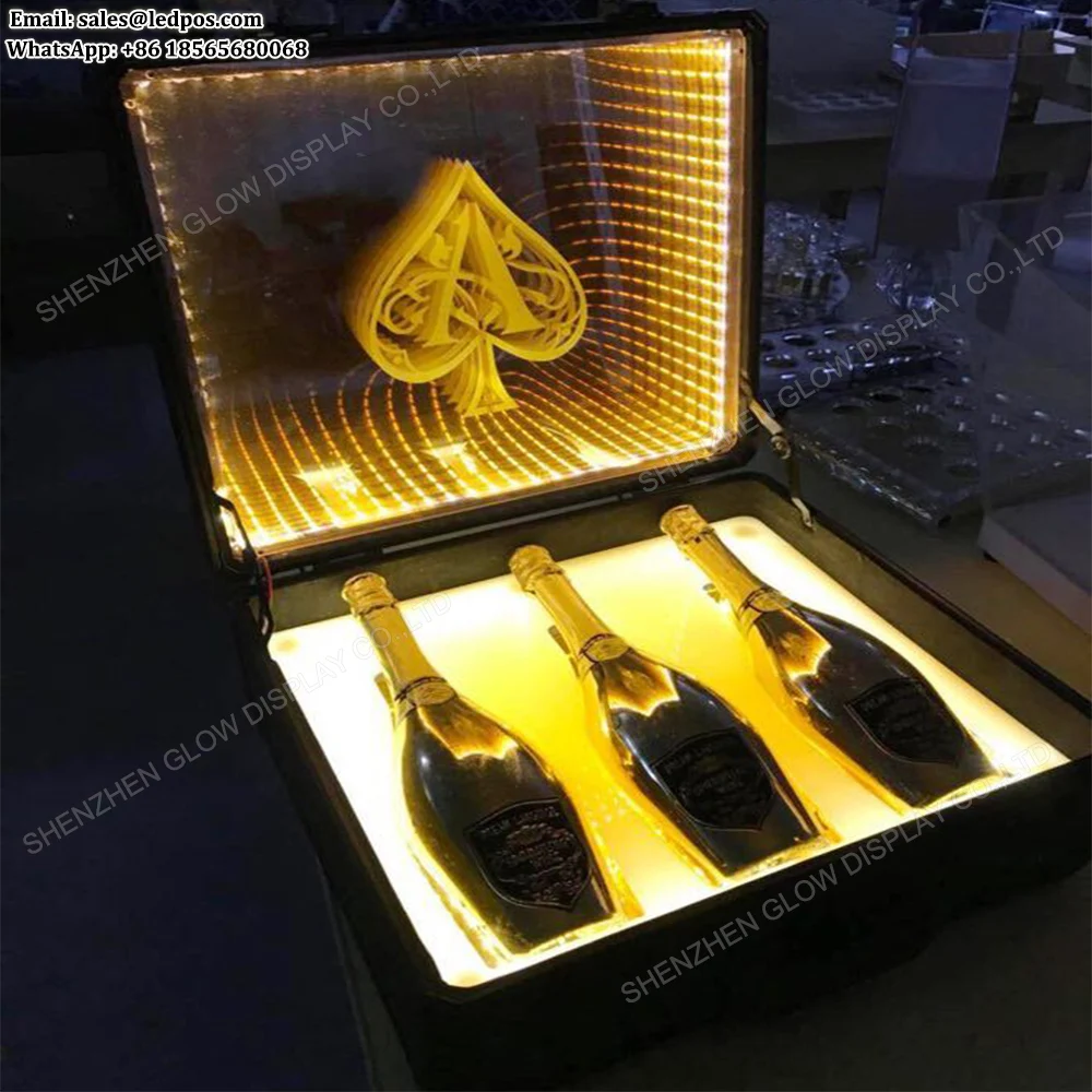 Заряжаемый светодиодный чехол Ace of Spade с индивидуальным логотипом переноска для