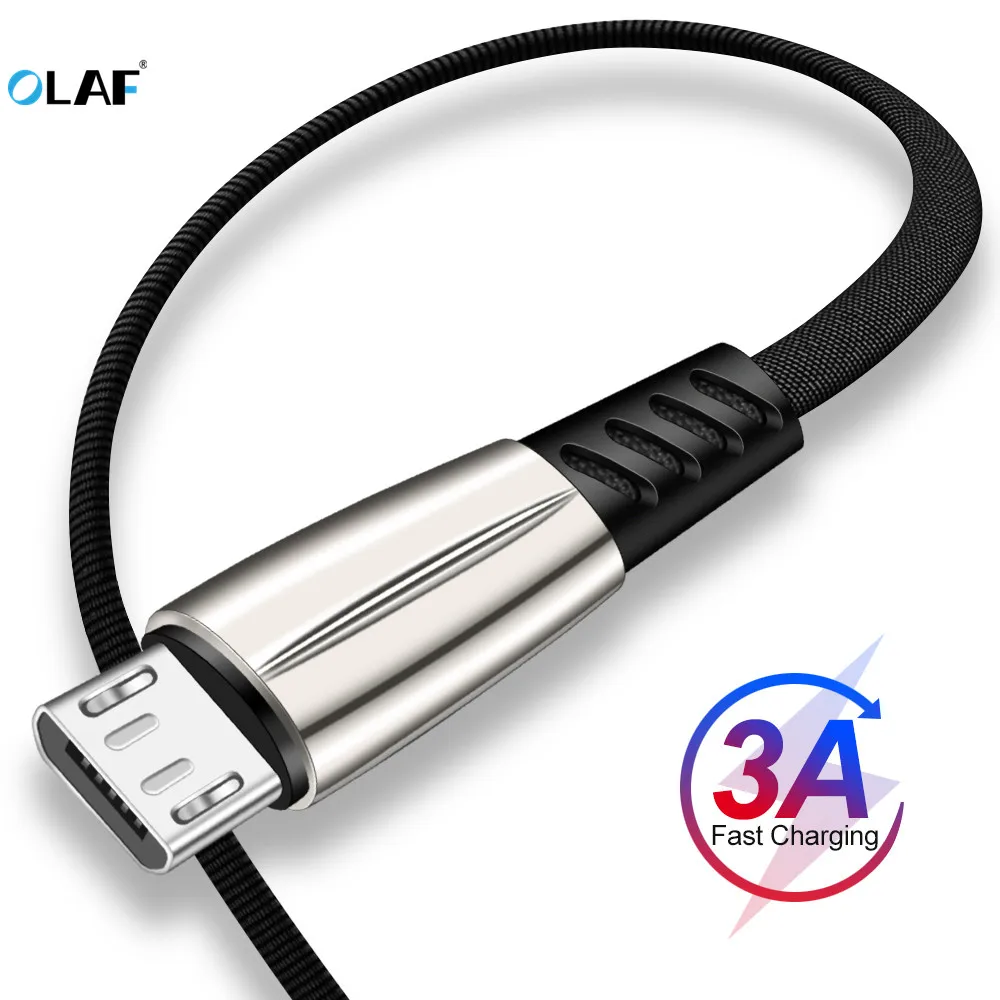 OLAF Micro USB Cable for Samsung S7 3A Fast Charging Mobile Phone USB Cables Cord Data Sync Charge Cable for Xiaomi Redmi 6a
