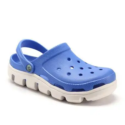 Классические туфли-сабо для сада без застежки; мужские быстросохнущие летние пляжные шлепанцы; вьетнамки на полой подошве; уличные сандалии; женская обувь для сада - Цвет: Синий