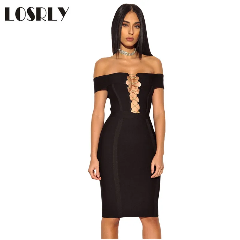 Gold-Chain-Crisscross-Lace-up-Black-Bandage-Dress-LC28458-2-21820_