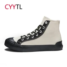CYYTL классические мужские вулканизированные туфли высокие парусиновые Прогулочные кроссовки на шнуровке повседневные мужские Tenis Masculino Zapatos De Hombre