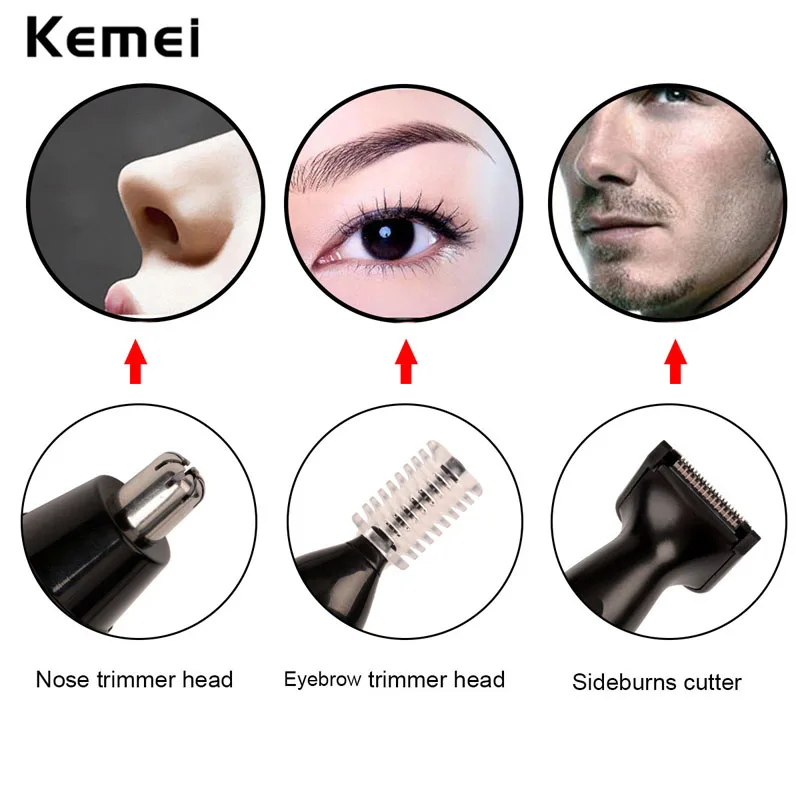 Kemei Fast shaving Men Electric Nose Ear Hair Trimmer Painless Women trimming sideburns eyebrows Beard hair clipper cut Shaver49