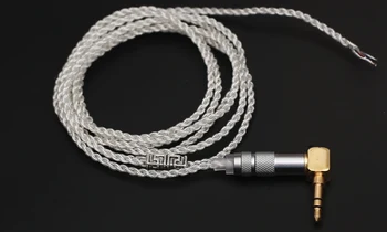 

40 core silver plated wire diy earphone cable DIP/curved plug