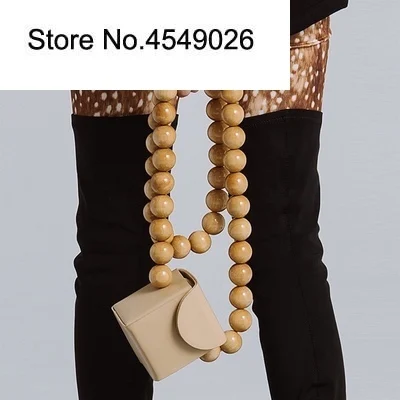 

Women Handbag Hot small Bag Woven Bamboo Bag Beach Straw Shoulder Bags For Women Wood Round Beach Bags Beaded pu leather ins