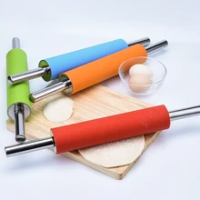 Антипригарная ручка из нержавеющей стали, регулируемая скалка для дома, кухни, пластиковый силиконовый ролик для торта, инструменты для выпечки, Кондитерские доски, чехол