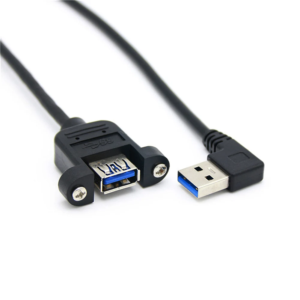 30 см USB 3,0 A Женское крепление на панель к USB A мужской 90 градусов вверх и вниз и левый и правый угол кабель-удлинитель для компьютера хоста