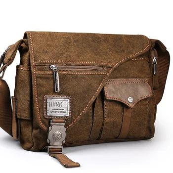 2018 Ruil men s Canvas bags New Multifunction Crossbody bag Retro handbags Travel Shoulder Messenger Bags