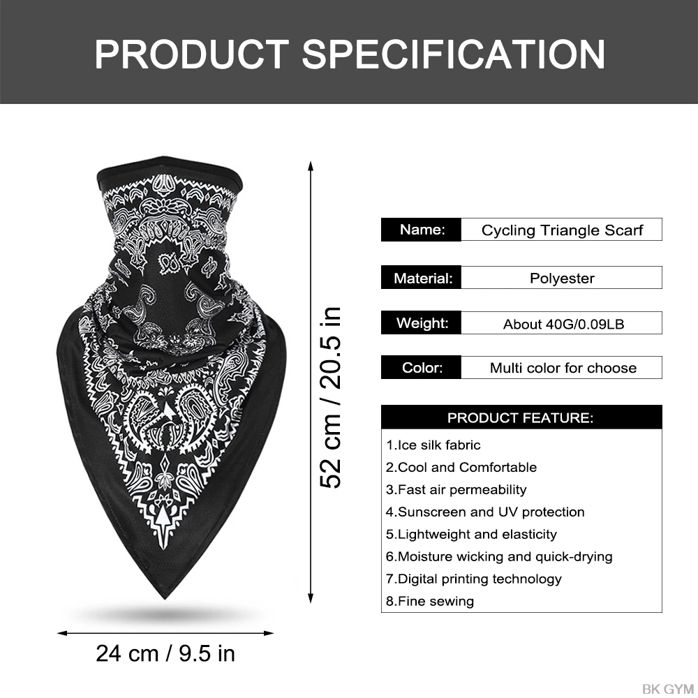 3D треугольная велосипедная маска, бандана, волшебная маска для шеи, Балаклава для лица, велосипедная, солнцезащитные шарфы, ветрозащитный головной убор для мужчин и женщин
