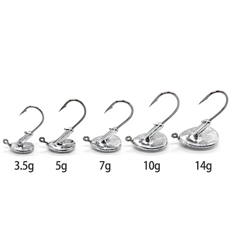 

Fishing hooks 5Pcs 3.5g 5g 7g 10g crank jig head lead hook worm Anti-hanging bottom hook carp fiy fishing accessories pesca