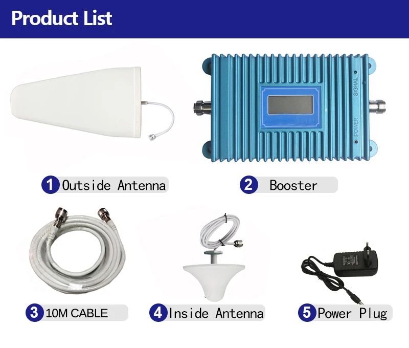 3G Repeater Amplifier WCDMA 2100MHz Signal Booster 2100 LTE Band 1 with LCD Display Mobile Phone Signal Repeater  (19)
