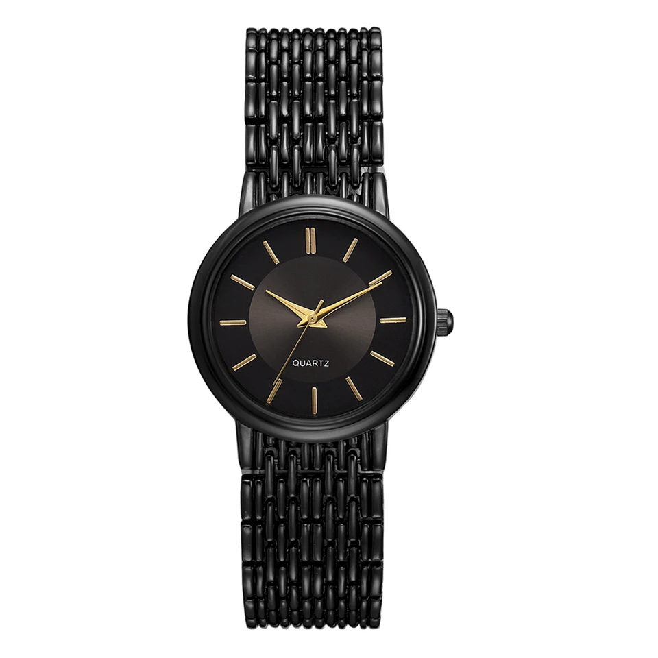 

2019 New Luxury Bracelet Watch Women Black Stainless Steel Band Quartz Wristwatches Fashion Men Dress Watches Montre Femme