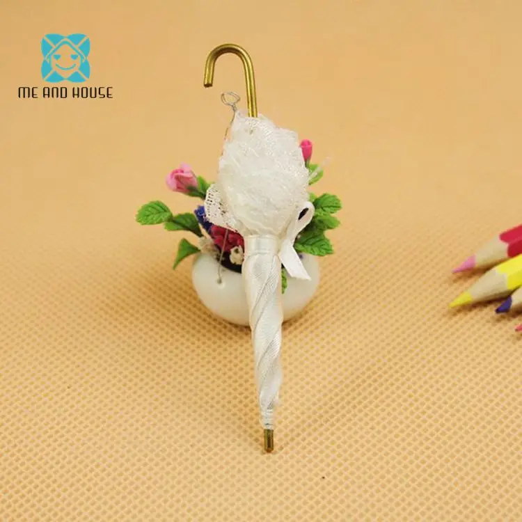 

1:12 Doll House Miniature Princess Royal Colorful mini Umbrella decorated lace