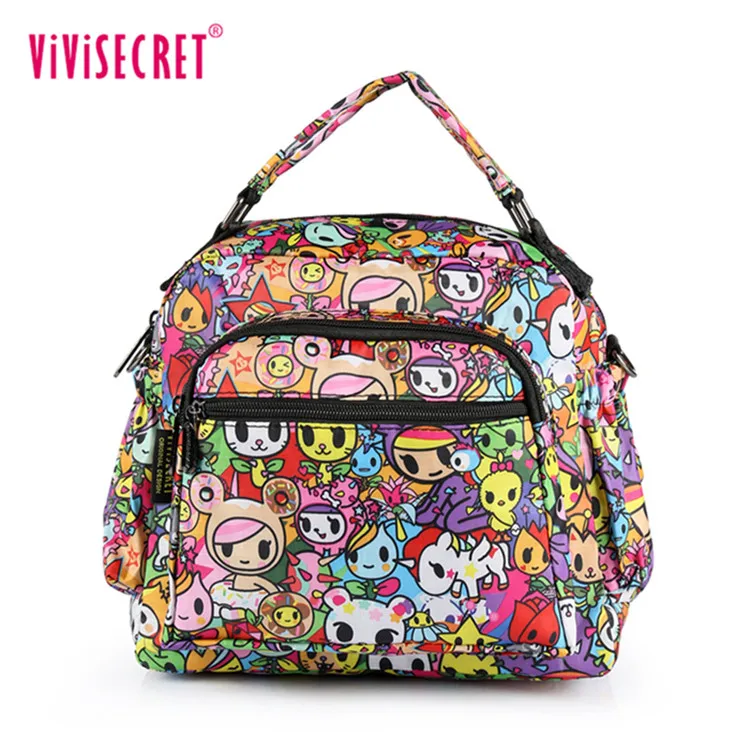 Модные женские Vivisecret мультфильм Harajuku печать водонепроницаемый нейлон маленькая сумка для хранения обеда плечо сумка через плечо - Цвет: NO.28 Cartoon baby