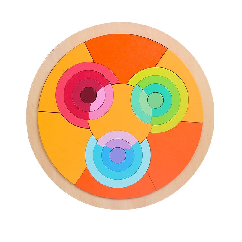 Красочные деревянные пазлы доска Танграм головоломки для мозгов Детские деревянные игрушки дошкольное волшебство Развивающие детские игрушки