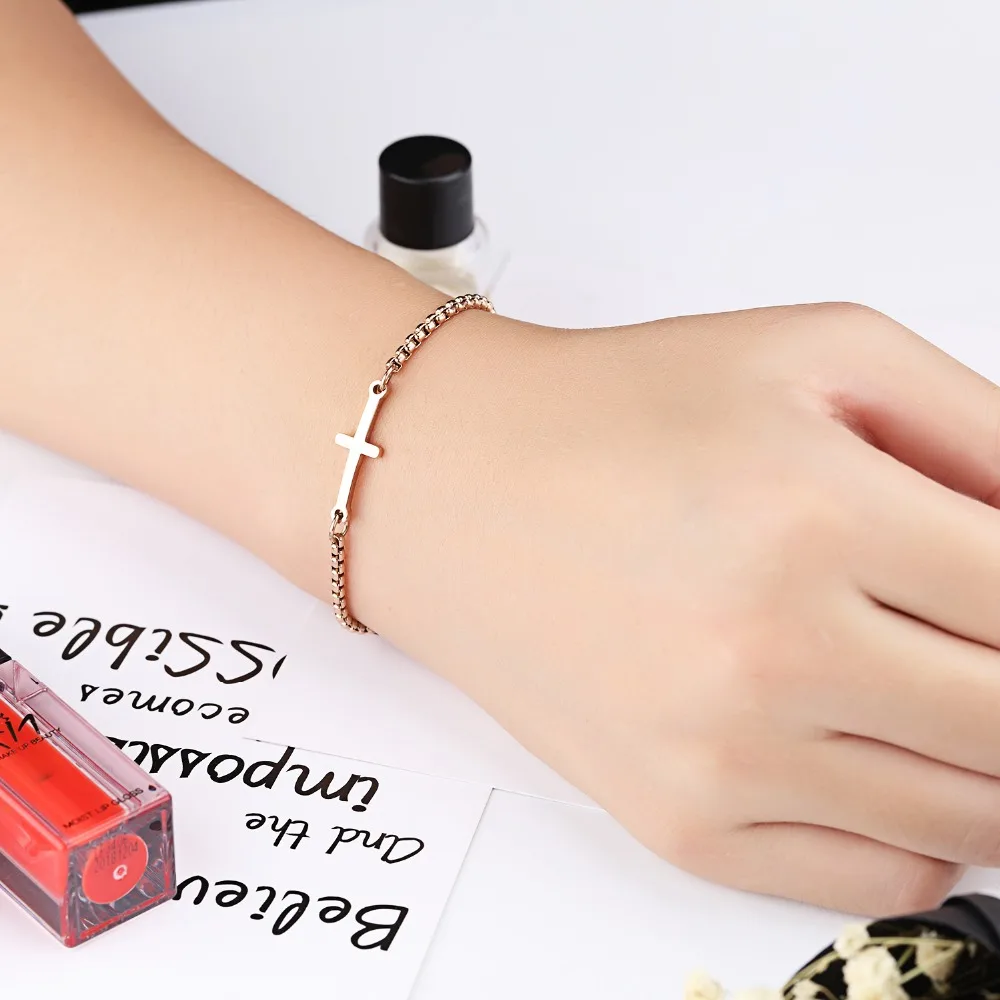 Fate Love Hot Sale Cross Style Bracelets Figaro Chain Charm Bracelets Fashion Women Party Jewelry 3 Colors Adjustable Size FL892