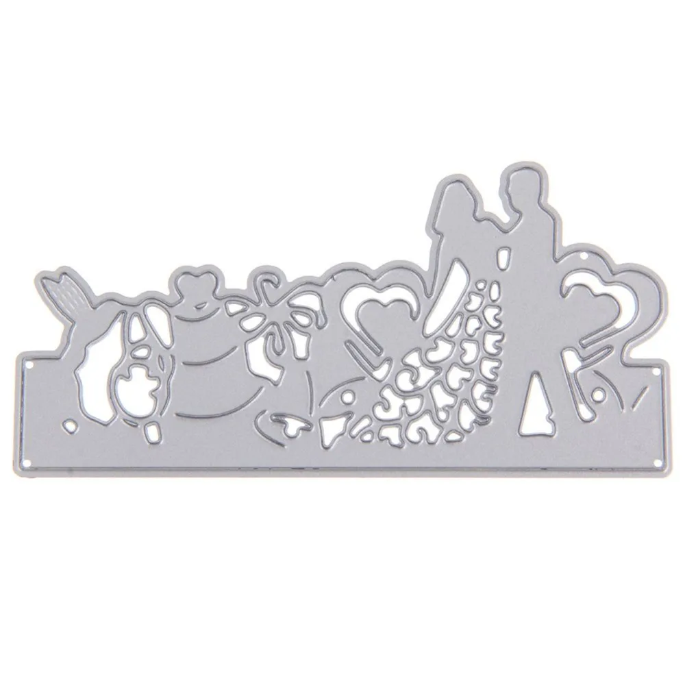 Bride Groom Wedding Border Cutting Dies Stencils DIY Scrapbooking