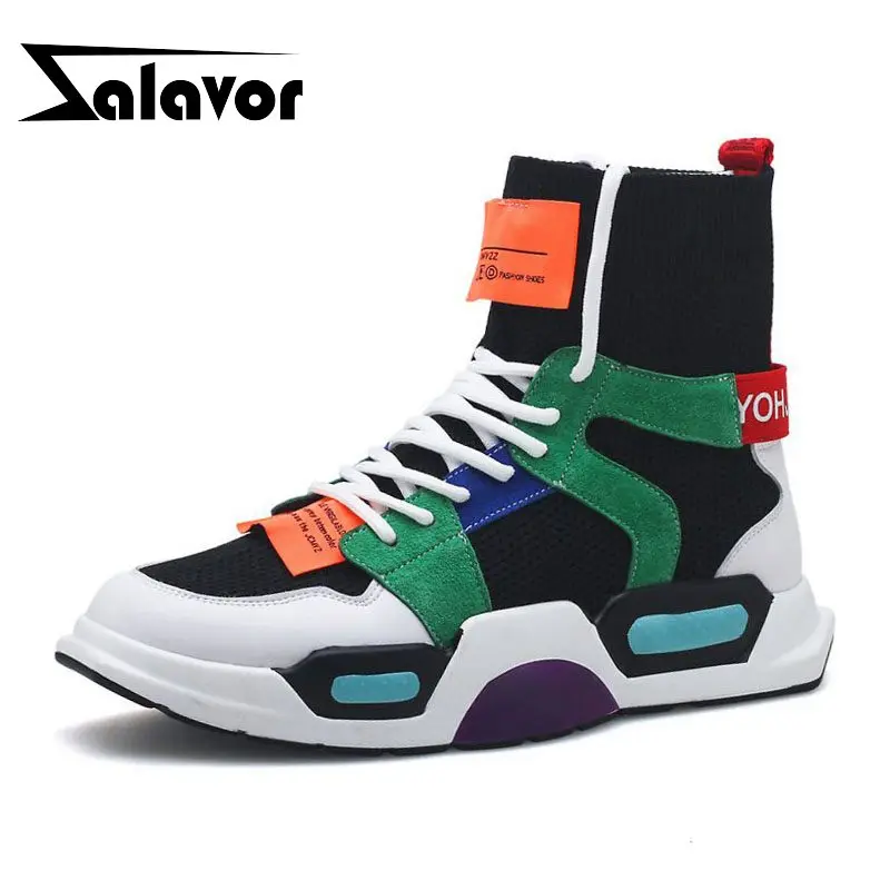 

ZALAVOR Man Daily Fashion Elastic Knit Shoes Men Sneakers Club Casual Basketball Shoes Outdoor Hot Sale Footwear Size 38-44