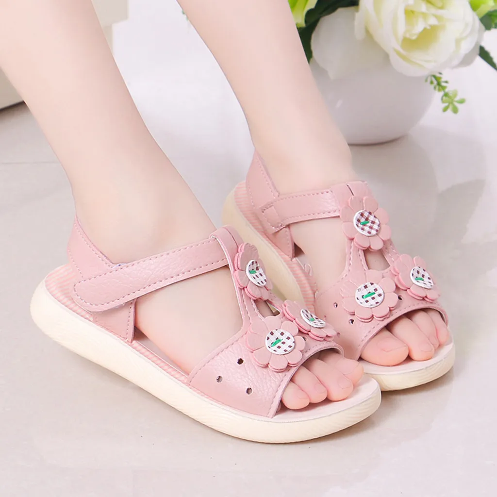  Toddler  Infant Kids  Baby Girls  Sandals  Flower Party Sandles Hook Casual Princess Shoes  Sandals  