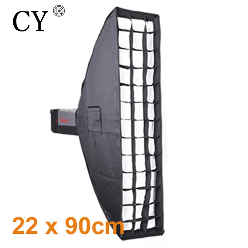 

22 x 90cm Softbox Reflector+Bowens Mount with Grid for Speedlite Flash Photo Studio Soft Box Photography Accesorios Fotografia