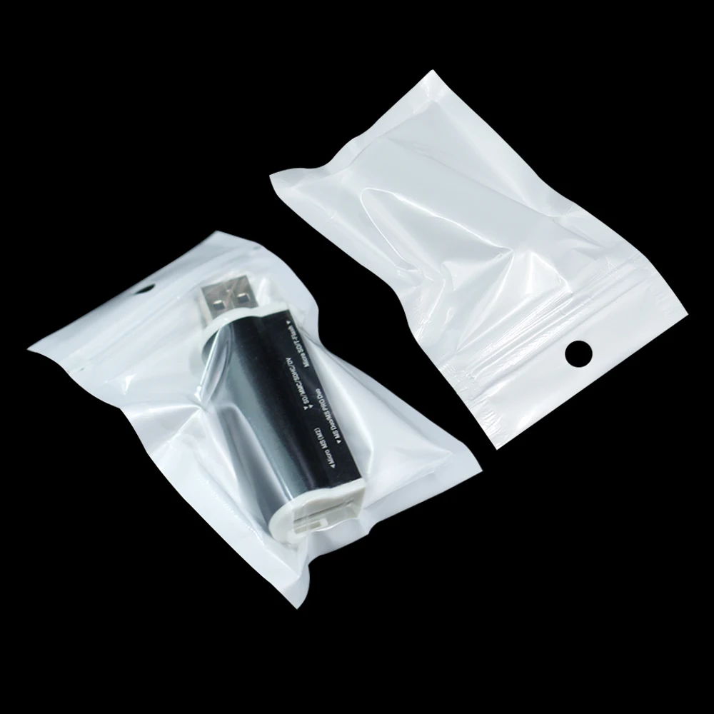 1800 шт/партия 6*10 см белый/прозрачный самозапечатывающийся пластиковый розничный мешок для хранения молнии, Ziplock Молнии Мешок розничной упаковки с отверстием для подвешивания
