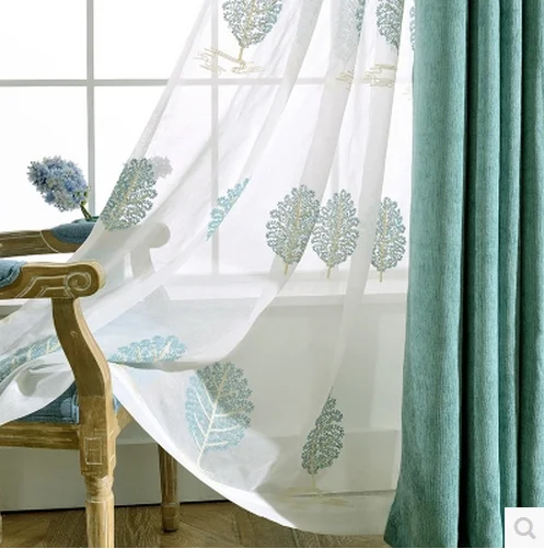 embroidered linen drapes