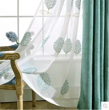 1PC 2 color High grade cotton embroidered linen font b curtains b font ready made font