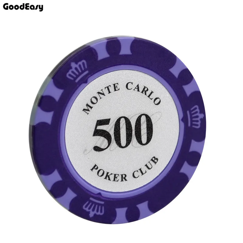 10 шт./компл. 14g multi-цветов казино Корона Монте Карло дизайн глины покер чип внутреннюю металлическую с отделкой Стикеры - Цвет: 500