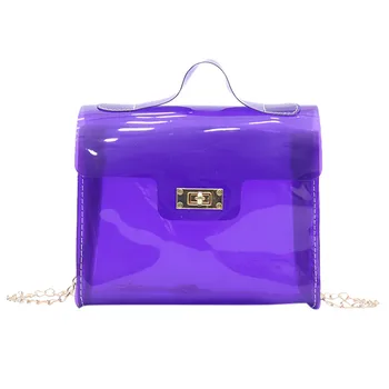 

New Elegant Shoulder Bag Women Wild Simple Messenger Bag For Girls Fashion Transparent Jelly Bag Solid Color Handbag K704