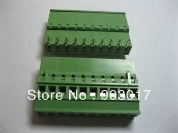 

30 Pcs Per Lot 5.08A 5.08mm Angle 10 pin Screw Terminal Block Connector Pluggable Type High Quality HOT Sale