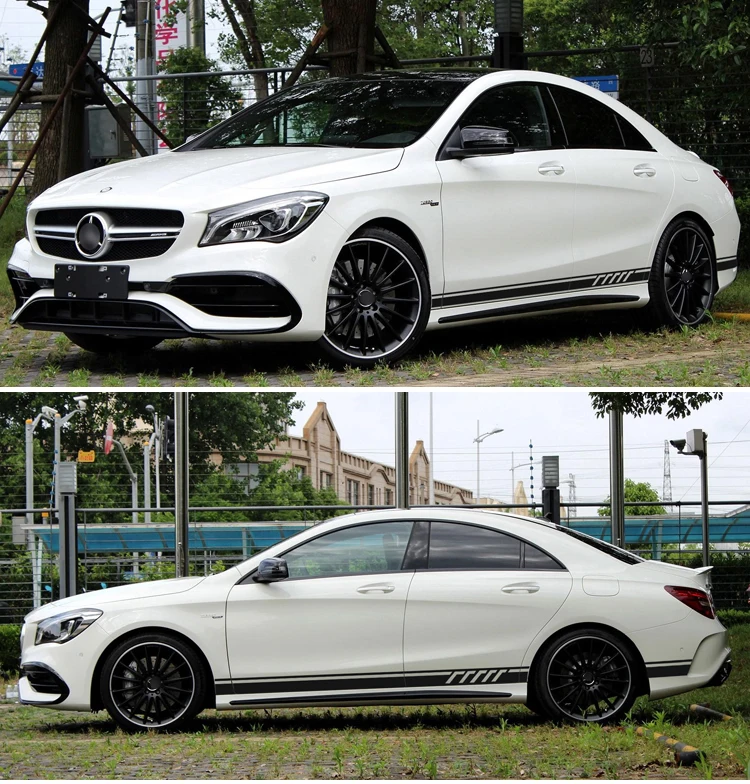 Edition 1 Стиль сбоку полосой наклейка наклейки для Mercedes Benz CLA 45 W117 C117 X117 AMG-5D углеродного волокна/черный/белый/серебристый