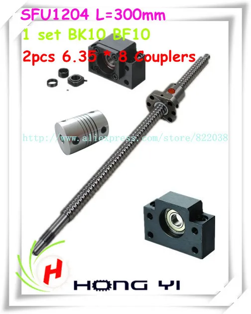 1 шариковый винт SFU1204 L = 300 мм + шариковая гайка 2 муфты 6 35*8 комплект BK10 BF10 Поддержка