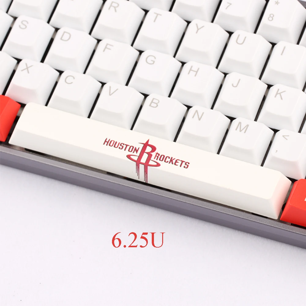 

NBA Fans Gift Lakers Houston Rockets 6.25U Space Keycaps Original Height Dye-Subbed PBT Key Caps For Mechanical Keyboard