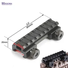 MIZUGIWA See-Thru плоский 1/" Riser Base Picatinny Weaver Rail 20 мм адаптер для прицела винтовка пистолет Airgun охотничий пистолет Caza