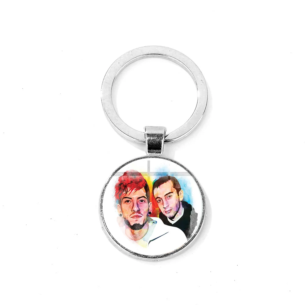 SONGDA Pop рок группа брелок для ключей Twenty One Pilots модный символ стеклянный купол