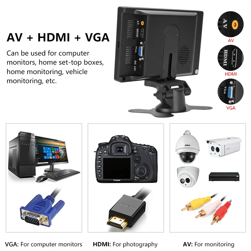 Jansite 7 &quotавтомобильный монитор HD IPS дисплей может использоваться для компьютера
