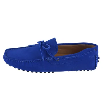 

skyaxmoto New Suede Leather Men Casual Shoes Solid Blue Mocassim Male Driving Shoes Simple Fashion Loafers Male Shoes 5682