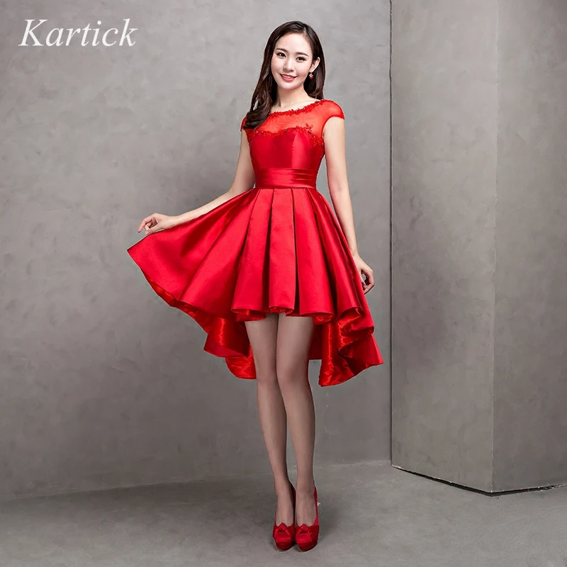 

Brand New Evening Dresses Glamorous Backless Bride Gown Short Front Long Back Ball Prom Party Homecoming/Graduation Formal Dress