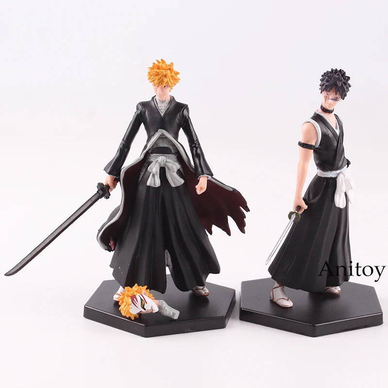 Bleach Kurosaki Ichigo Kuchiki Byakuya PVC Action Figure Model Colletible Toy Doll 4pcs/set 10~12.5cm